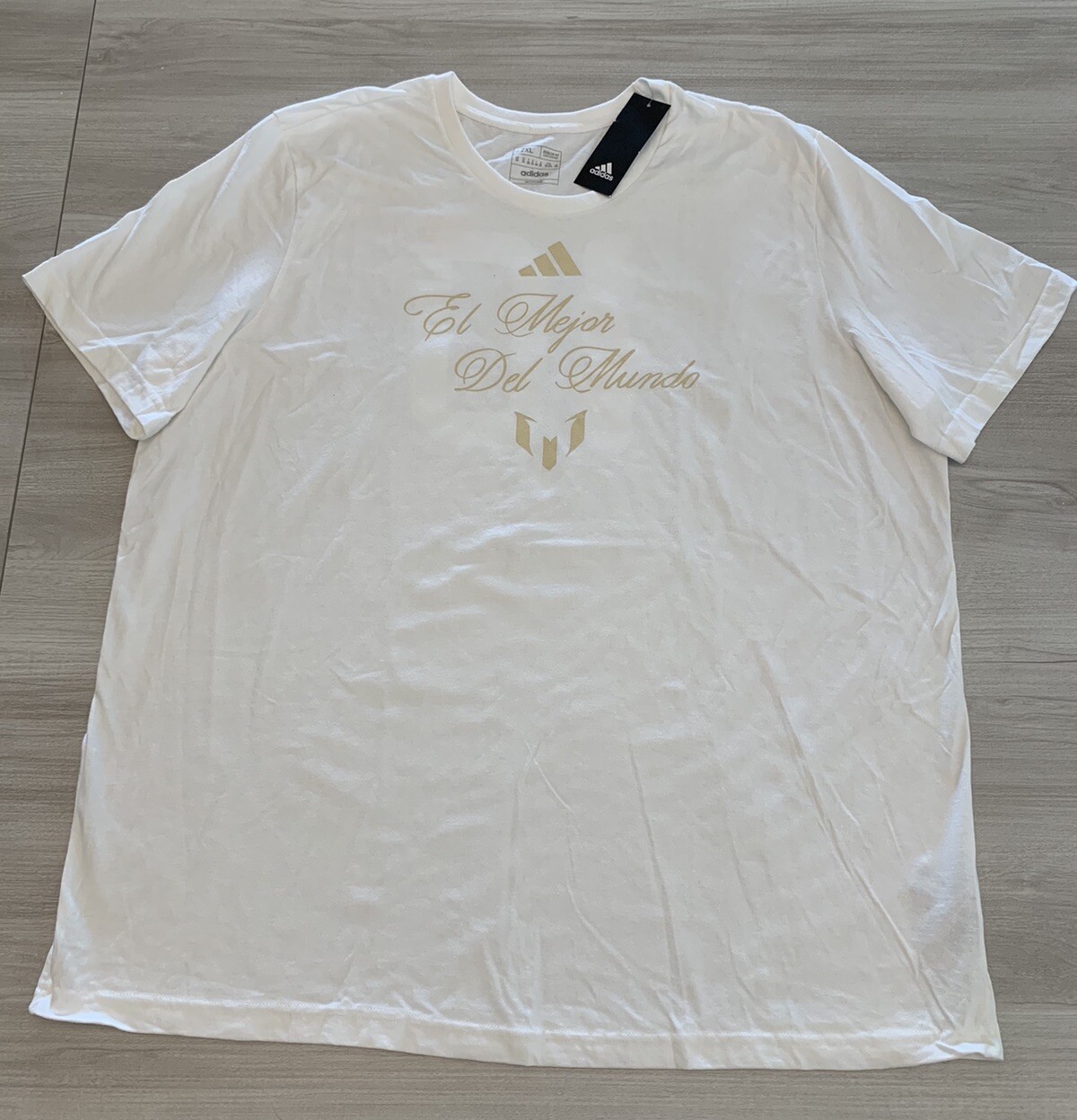Adidas Lionel Messi “El Mejor Del Mundo”  White Soccer Tshirt Men’s Size 2XL New