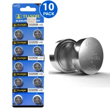 Tianqiu LR43H AG12 Alkaline 1.5V Button Cell Batteries (10 Pack) - EXPIRED 2023