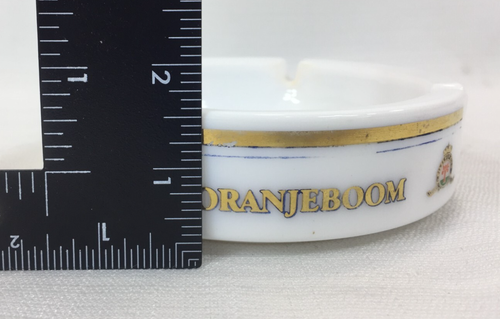 Oranjeboom Beer 5.75" Ashtray Dutch Netherlands White Glass Made in France - Picture 13 of 13