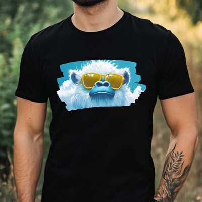 Men's Yeti Sunglasses Cotton T-Shirt Size XS to 5XL