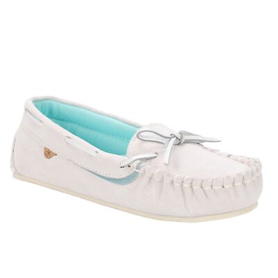 Lamo Selena Moc Women's Moccasin Slippers Pale Grey - 7 Medium