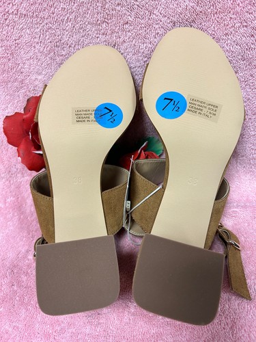 NEW-Lamica-Italy-Women Camel leather-heel Slingback Shoes. Sz-7.5M.- EUR SZ-38M. - Picture 5 of 15
