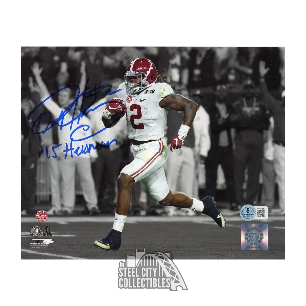 Derrick Henry Autographed Signed Alabama 15 Heisman 8x10 Football Photo -BAS (Blue Ink) 