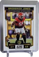 2023 Score #394 Broderick Jones RC Pittsburgh Steelers Georgia Bulldogs