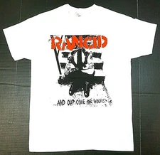 RANCID T-shirt Punk Rock Tee Men's 100% Cotton White New