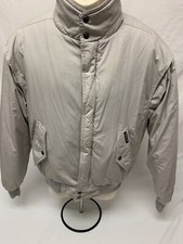 Vintage 80  s Members Only Men  s Large Grey Beige Bomber Jacket Detachable Lining