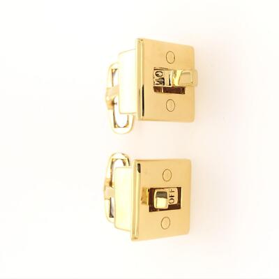 Switch Style Men's Gold Plated Cufflinks 925 Sterling Silver