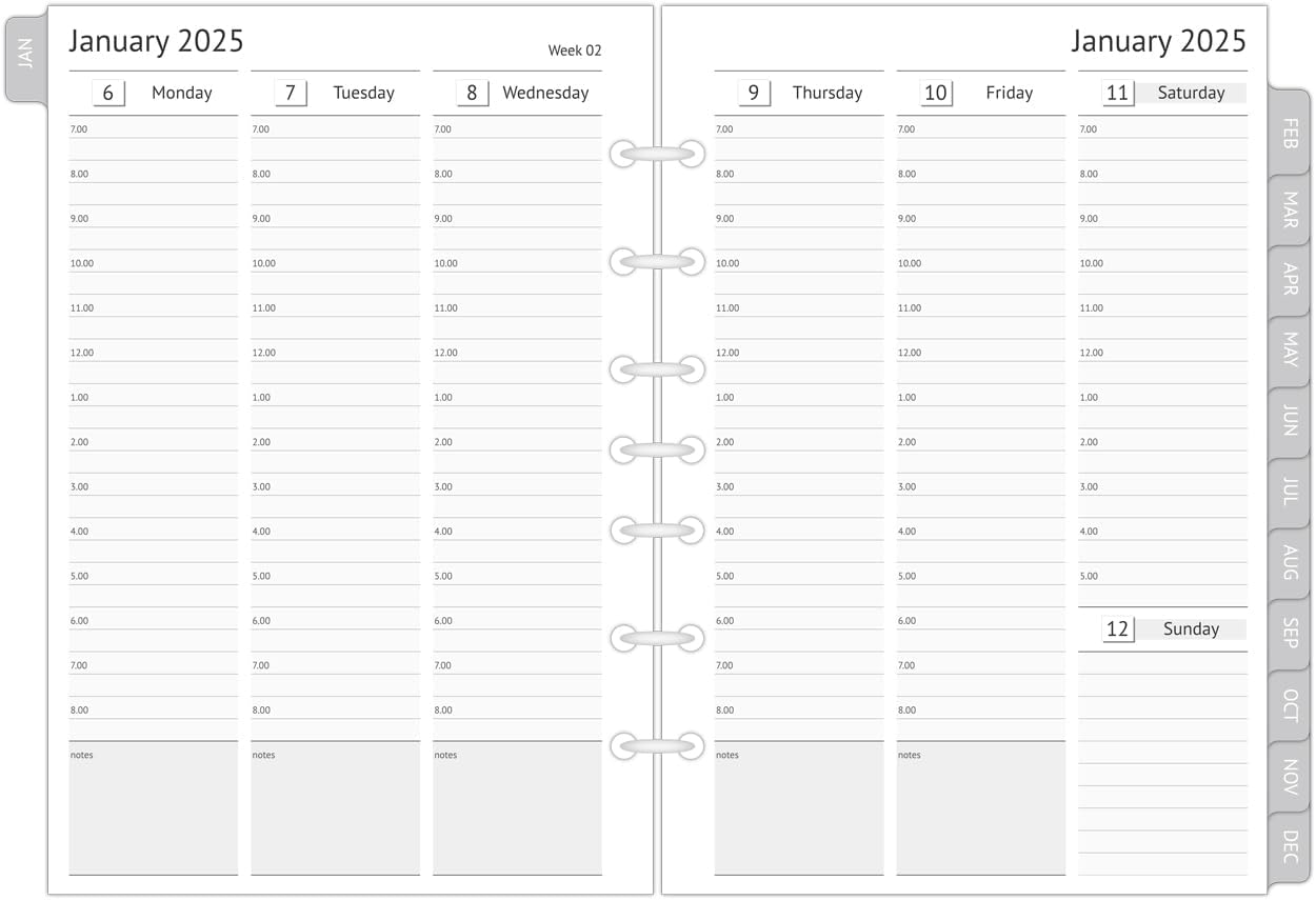 2025 Planner Refills for 5.5“X8.5