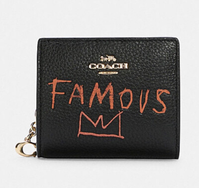 Coach X Jean-Michel Basquiat Snap Wallet BLACK NEW | eBay