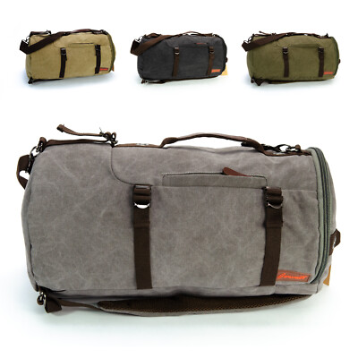 Canvas Rucksack / Schultertasche | 100% Baumwolle | Multifunktional Laptopfach