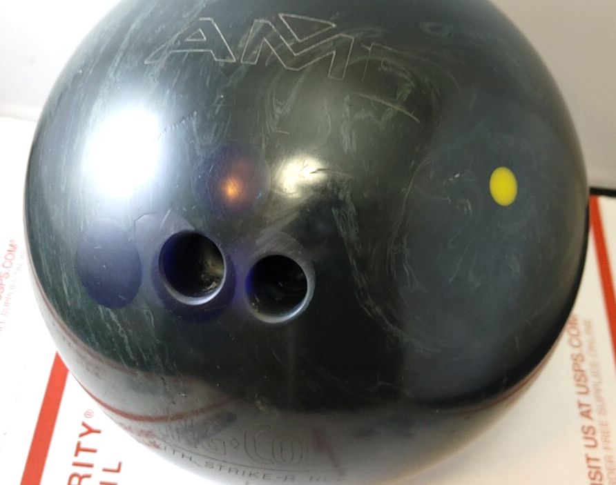 Vintage AMF King Cobra 15lbs Bowling Ball Green Gray 15 lbs Yellow