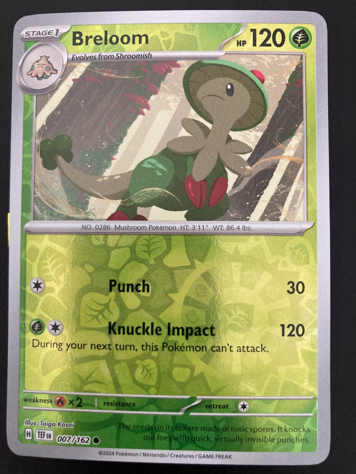 Breloom 007/162 Pokemon Reverse Holo (2 card minimum order across store)