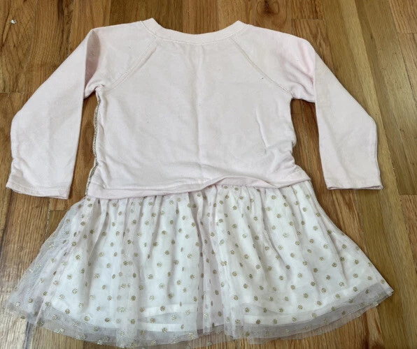 Carter’s 球衣毛衣礼服上衣,薄纱裙,尺寸 2T 金色圆点假日 — 第 2/4 张图片