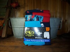 ATHLETIC WORKS BOYS PERFORMANCE BOXER BRIEFS DINOSAUR THEME 5 PK SIZE SMALL 6-7