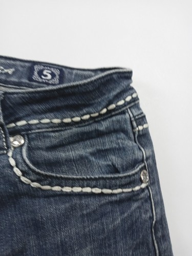 La Idol USA Jeans Women Size 29 Blue Denim Flap Bling Pockets - Picture 6 of 16