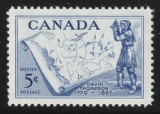 Canada #370, David Thompson, MNH Stamp 1957
