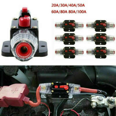 12-24V DC Auto Audio Solarenergie Inline-Leistungsschalter Reset Sicherungshalt