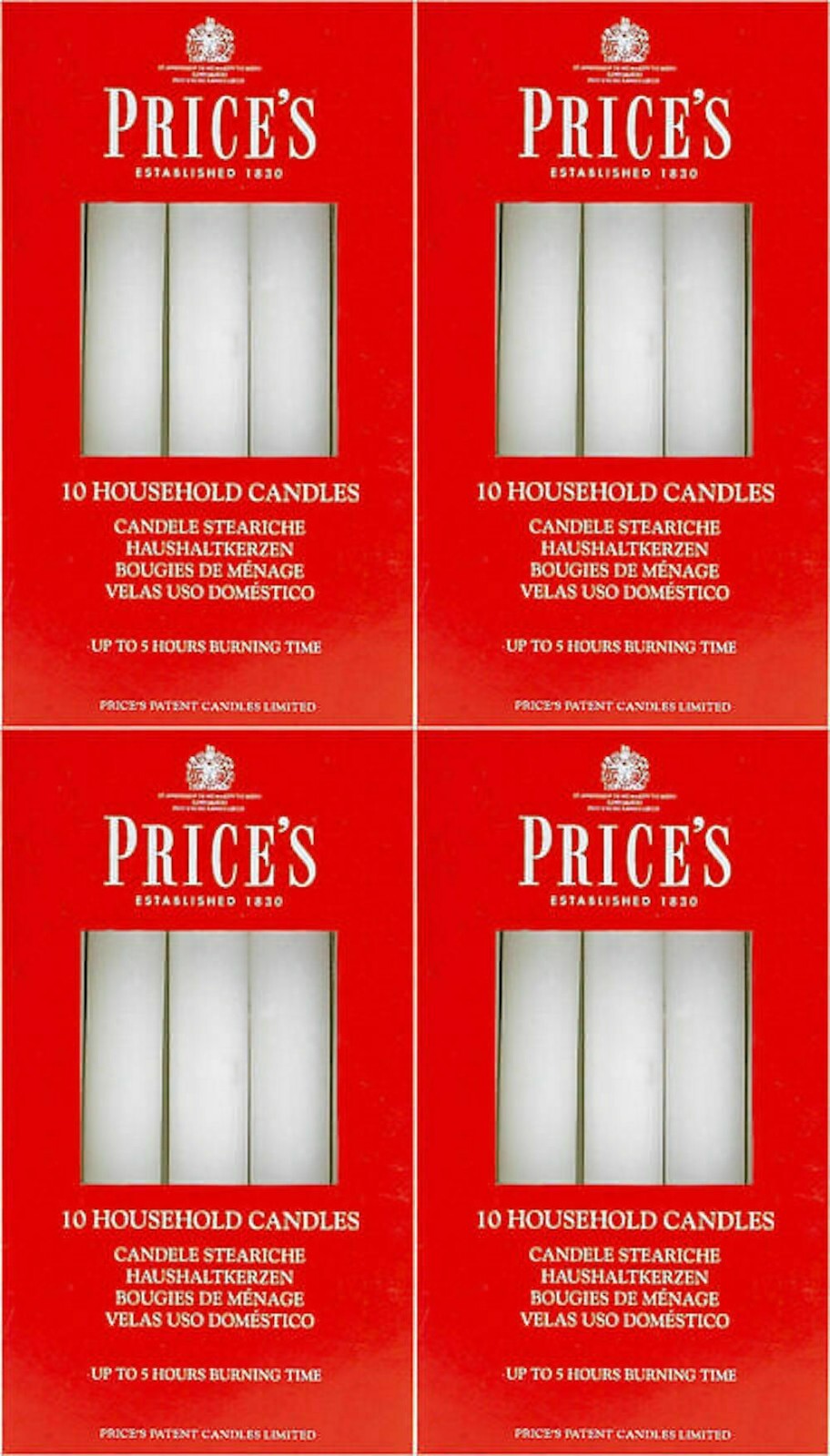 Household Candles 2cm White 5 Hours Long slow Burning Pack of 10 to 120