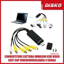 CONVERTITORE CATTURA IMMAGINI USB VIDEO EASY CAP VIDEOSORVEGLIANZA 4 CANALI  