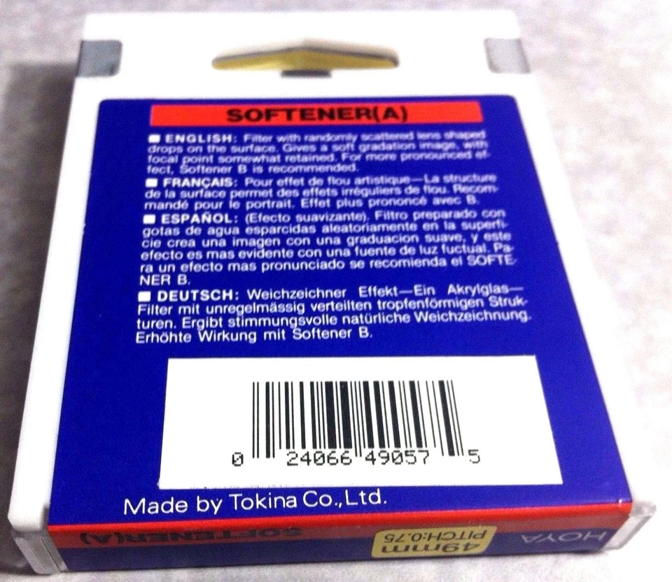 Hoya 49mm SOFTENER A Soft Focus Glass Lens Filter Soften 49 mm Japan Softener(A) - Image 3 of 3