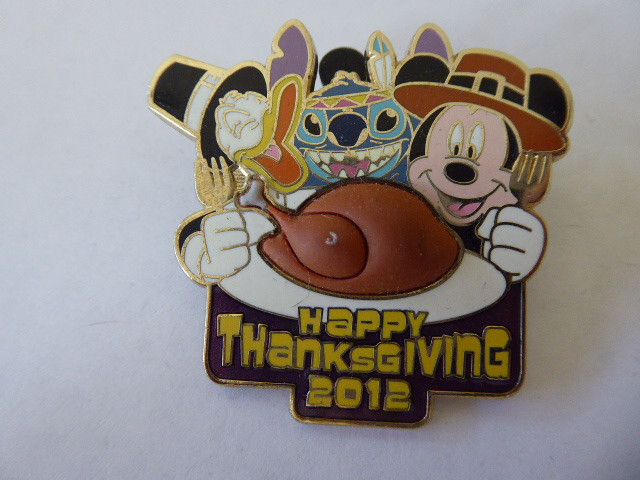 Disney Trading Pins 93183     Happy Thanksgiving 2012 - Donald, Stitch, and Mick