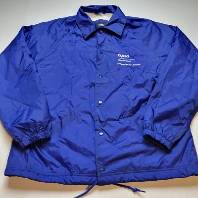 Tyco Jacket Mens S Healthcare Blue Snap Button Front Sport Tek  5