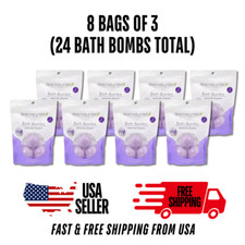 24pc Lavender Bath Bombs Natural Fragrance Bubble Spa Fizzy Moisturizing Fizzies