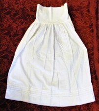 Antique Edwardian Victorian Petticoat White Cotton Slip 33" Long 19" High Waist