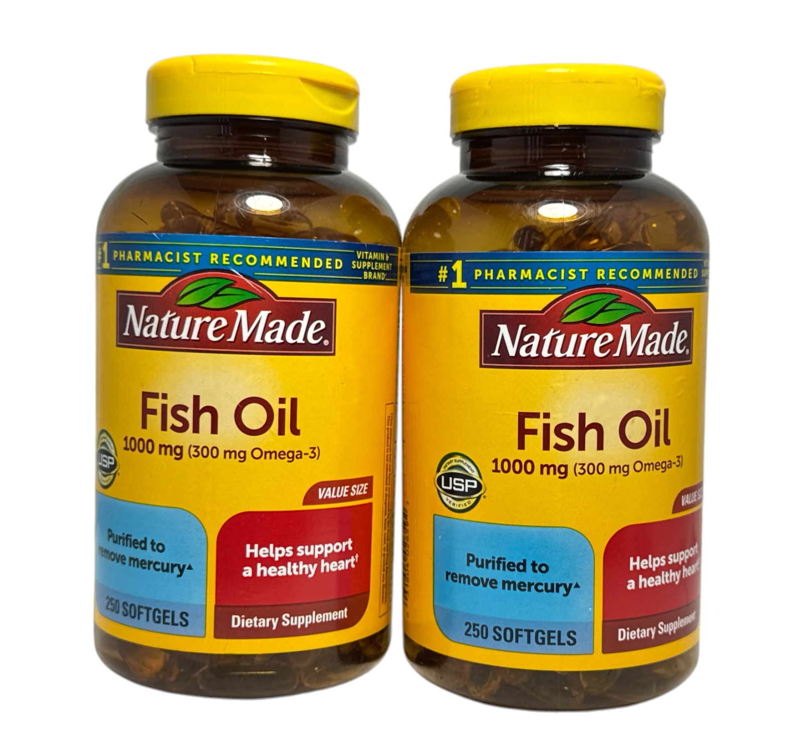 Nature Made Fish Oil 1000mg with 300mg Omega-3 Softgels 250 Count