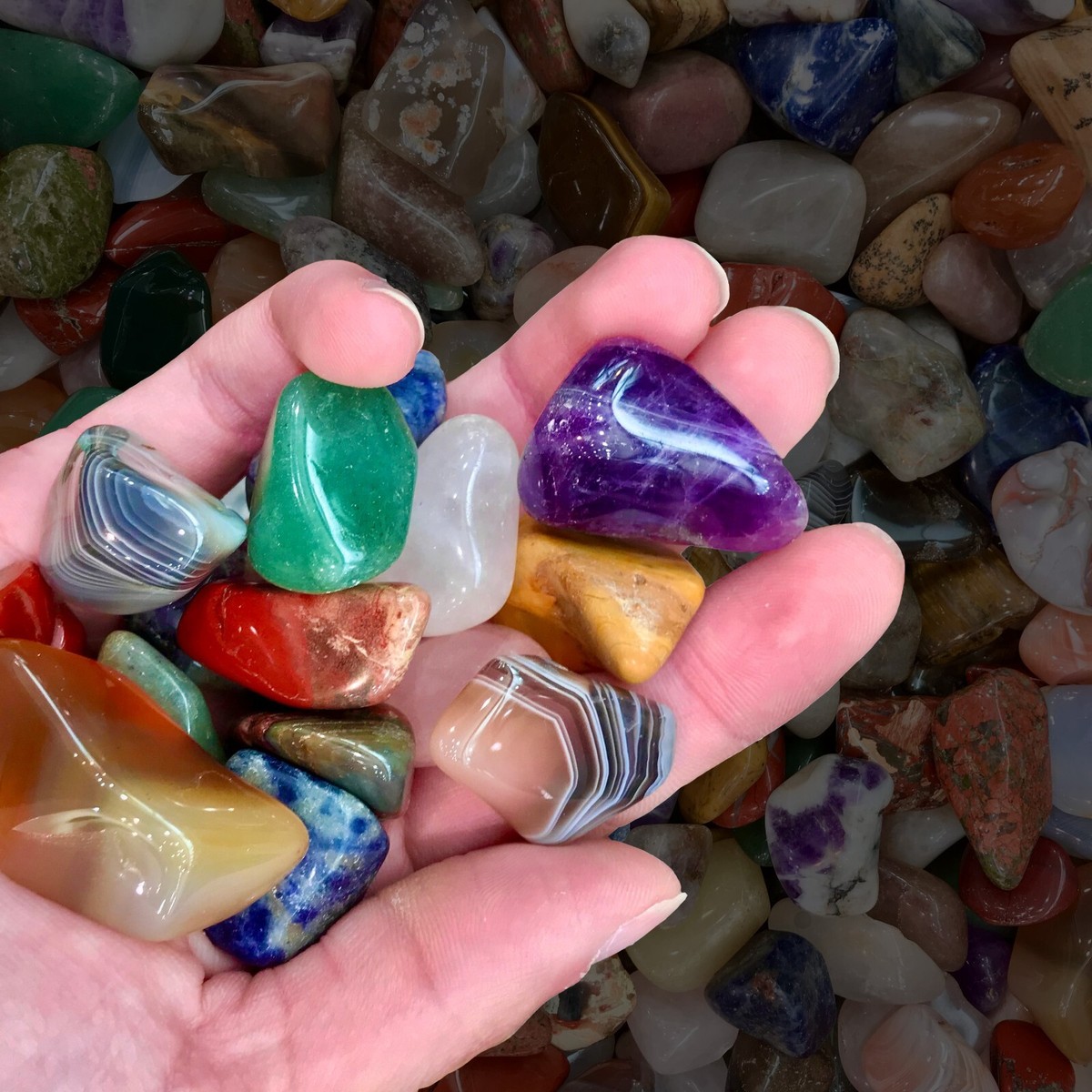 2lb Mixed Lot Polished Rocks Tumbled Stones Gemstone Mix Healing and  Reiki