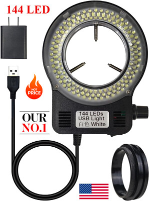 Microscope Light 144 LED Ring Light Illuminator Electronic Industry Ring NEW USA
