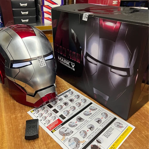 AUTOKING 1:1 Wearable JARVIS Voice Control Cosplay Iron Man MK5 Helmet Mask Gift - Foto 20 di 50