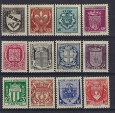 France 1941 National Relief Fund Coats of Arms Set Mint Never Hinged CV £27