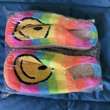 Rainbow Smiley Face Slippers Size 34-35