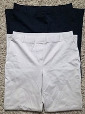 Quince Women's Large 2 Ultra-Stretch Ponte Straight Leg Pants Tan And Black 