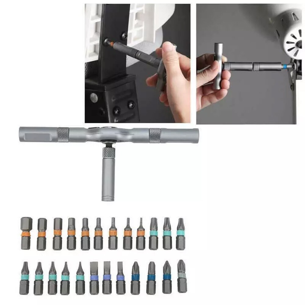 25PCS 24 in 1 Magnetic Screwdriver Head Set PC Phone Electronics Repair Tool Kit