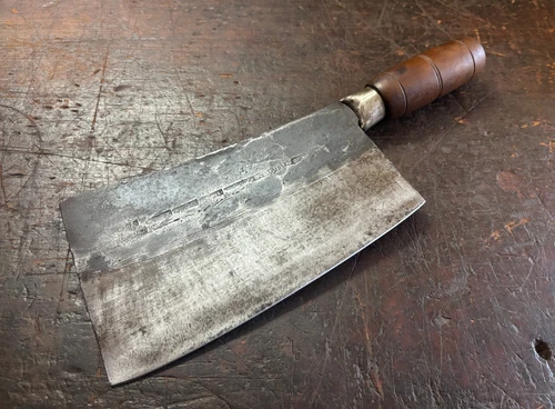 Rare Vintage Hand Forged Meat Cleaver Chopper Ho Ching Kee Lee Made in Hong Kong