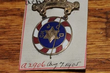 Rare Antique Jewish Fraternal Organization Pin CH-J.C.D 10K Gold Salesman Sample