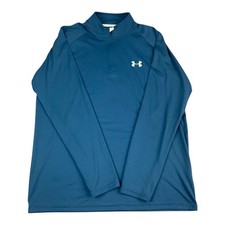 Under Armour 1/4 Zip Pullover Top, Loose Fit, Heat Gear, Blue, Men  s Size Medium