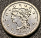 Photo of a 1850-P Large Cent from an eBay listing that sold on Jul 20, 2026