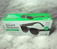 New WeariQ Wireless Smart Glasses Bluetooth, Black Polarized Lenses, Large Frame