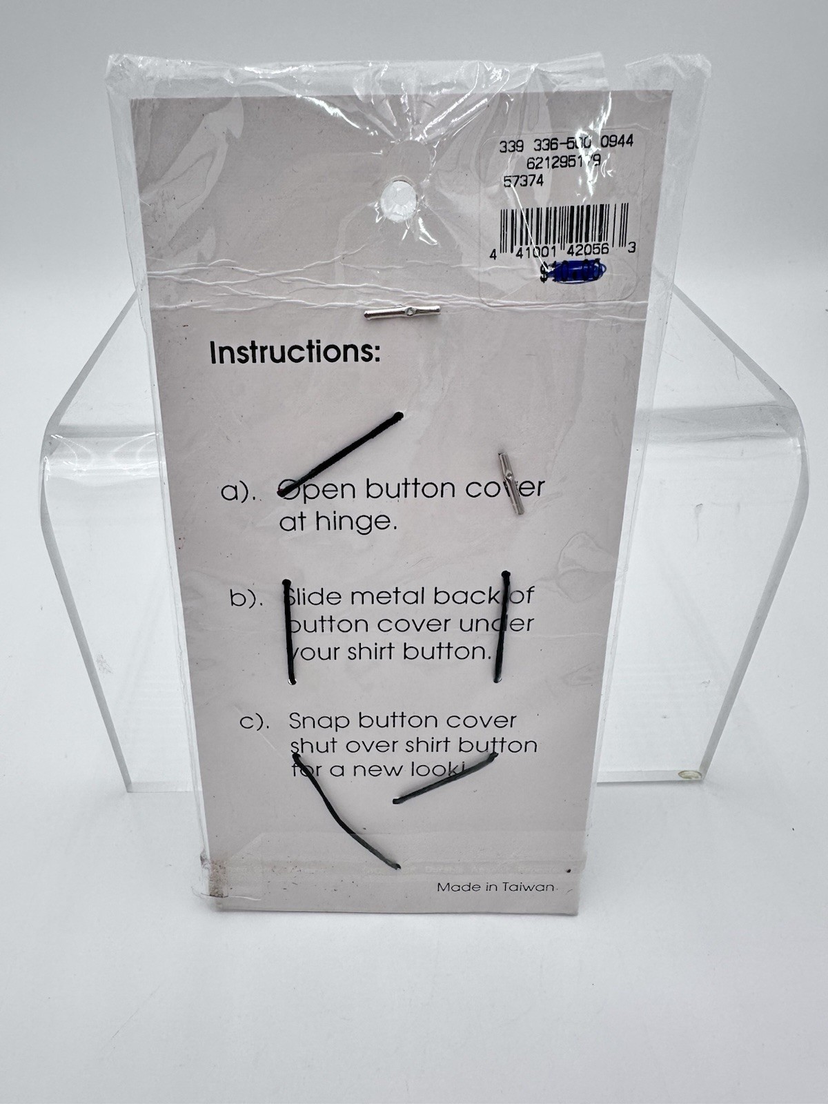 Vintage Christmas HolidayWrapped Package Button Covers S/6 NOS