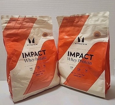 My Protein Impact Whey Protein Vanilla Ice Cream 2.2 Lbs TWO BAGS.  4.4lbs Total