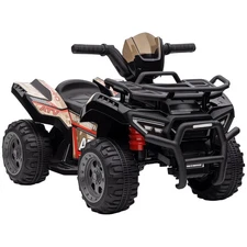 Kids 6V Battery Powered Ride On Car Quad Four Wheeler ATV Toy with Music Black