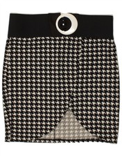 VINTAGE Womens Pencil Skirt W36 XL Black Houndstooth Cotton AZ05
