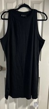 NWOT ASOS Design Black Sleeveless Ribbed Dress Womens Size 20 Short