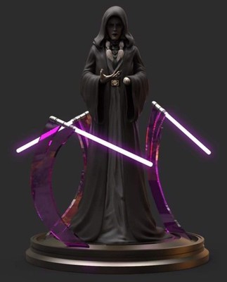STAR WARS DARTH TRAYA ( REVAN TEACHER ) CUSTOM STATUE 1/4 SCALE + SIDESHOW BOOK