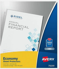 Avery Economy Sheet Protectors 8.5" x 11" Clear, Acid-Free 100/Box 75091 M4K