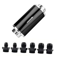 Inline Fuel Filter 100 Micron with 6AN 8AN 10AN 50mm-Fuel Filter Silver-3
