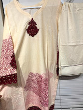 New Branded Pakistani/Indian Shalwar Kameez Stitched 3 Piece Large-XL Embroided